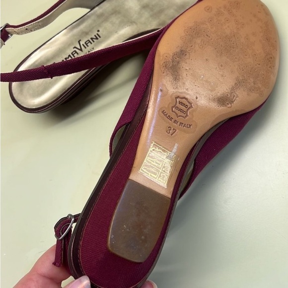 EMMA VIANI MADE IN ITALY LEATHER SUEDE Flats with Slingback STRAP - Picture 4 of 4